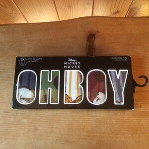 Disney Mickey Mouse "Oh Boy" New in Box No Show Sock Set of 5 Size Womens 4-10